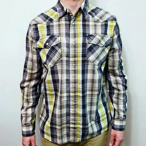 Levi's Modern Yellow/Grey Plaid Shirt